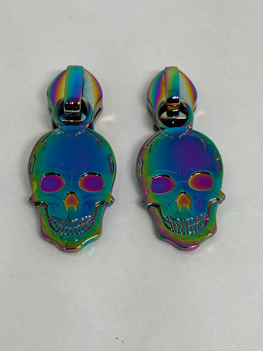 Metallic handmade skull earrings