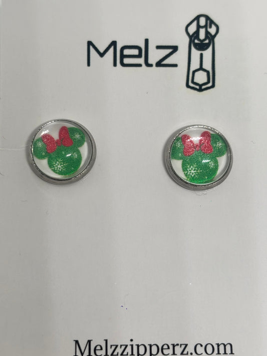 Christmas Button Earrings