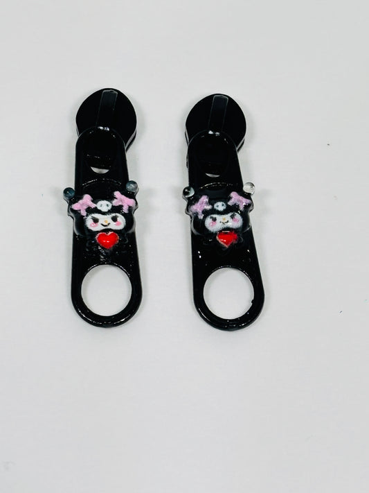 Kuromi zipper earrings