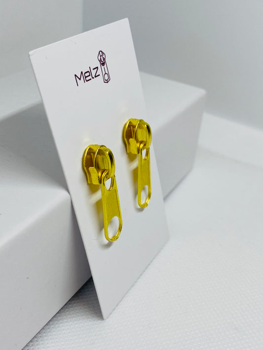 Gold Zipper Earrings