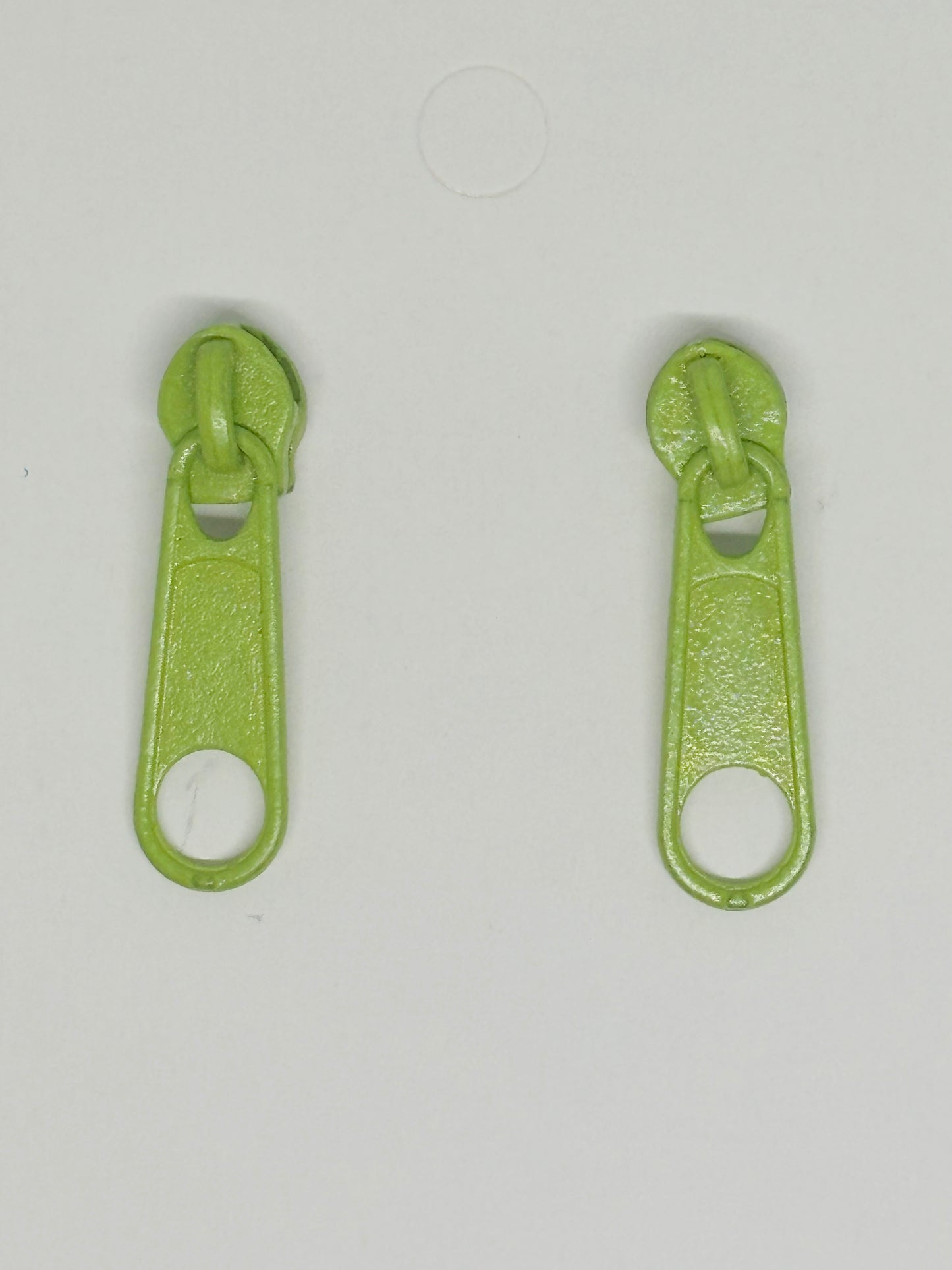 Yellow green zipper earrings