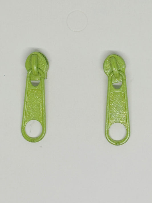 Yellow green zipper earrings
