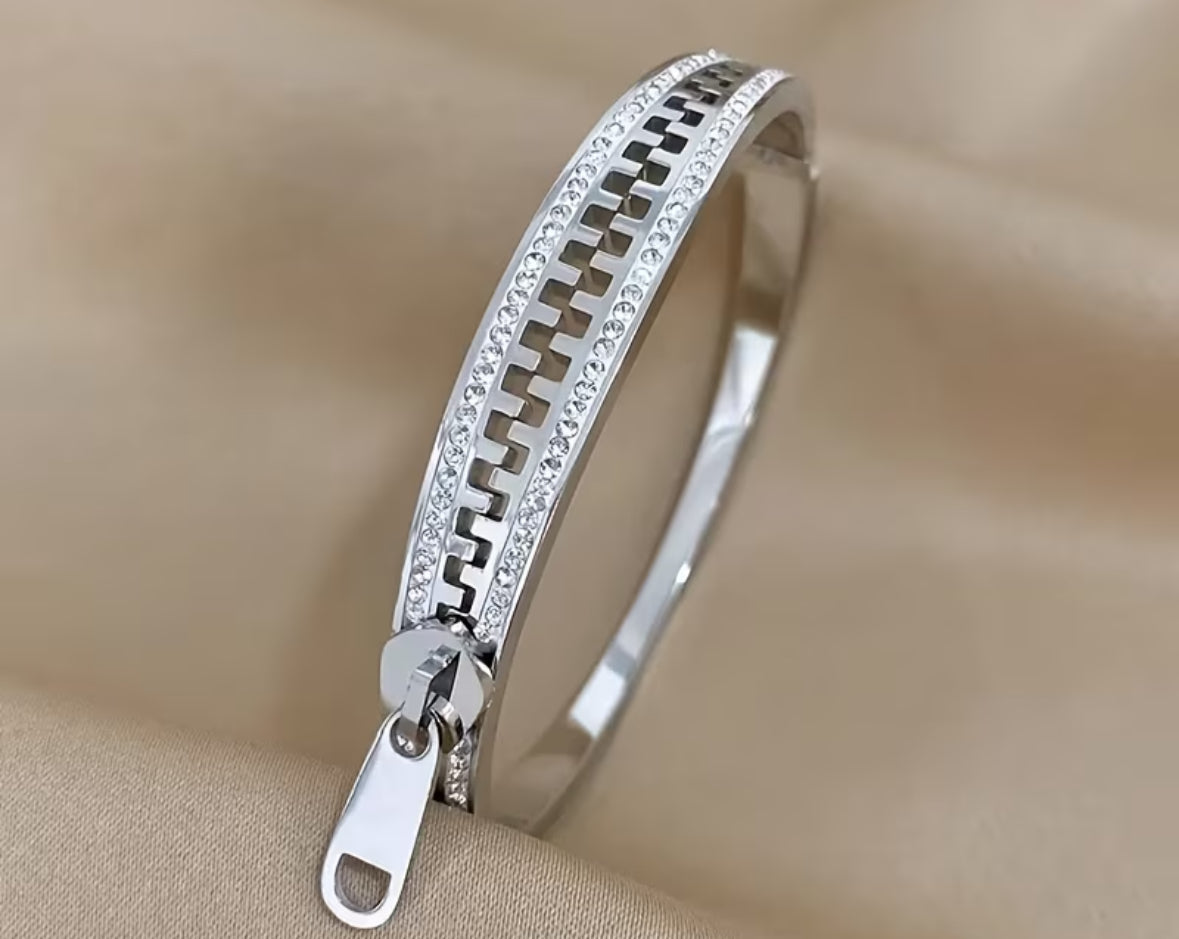 Silver zipper bracelet