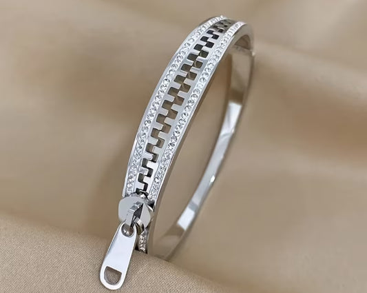 Silver zipper bracelet