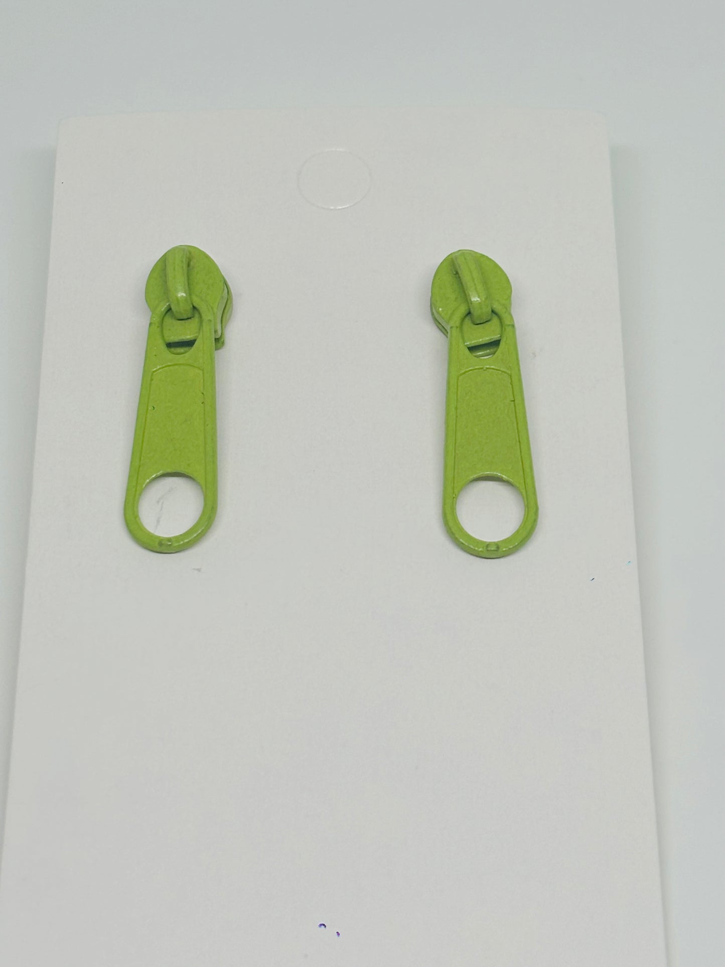 Yellow green zipper earrings