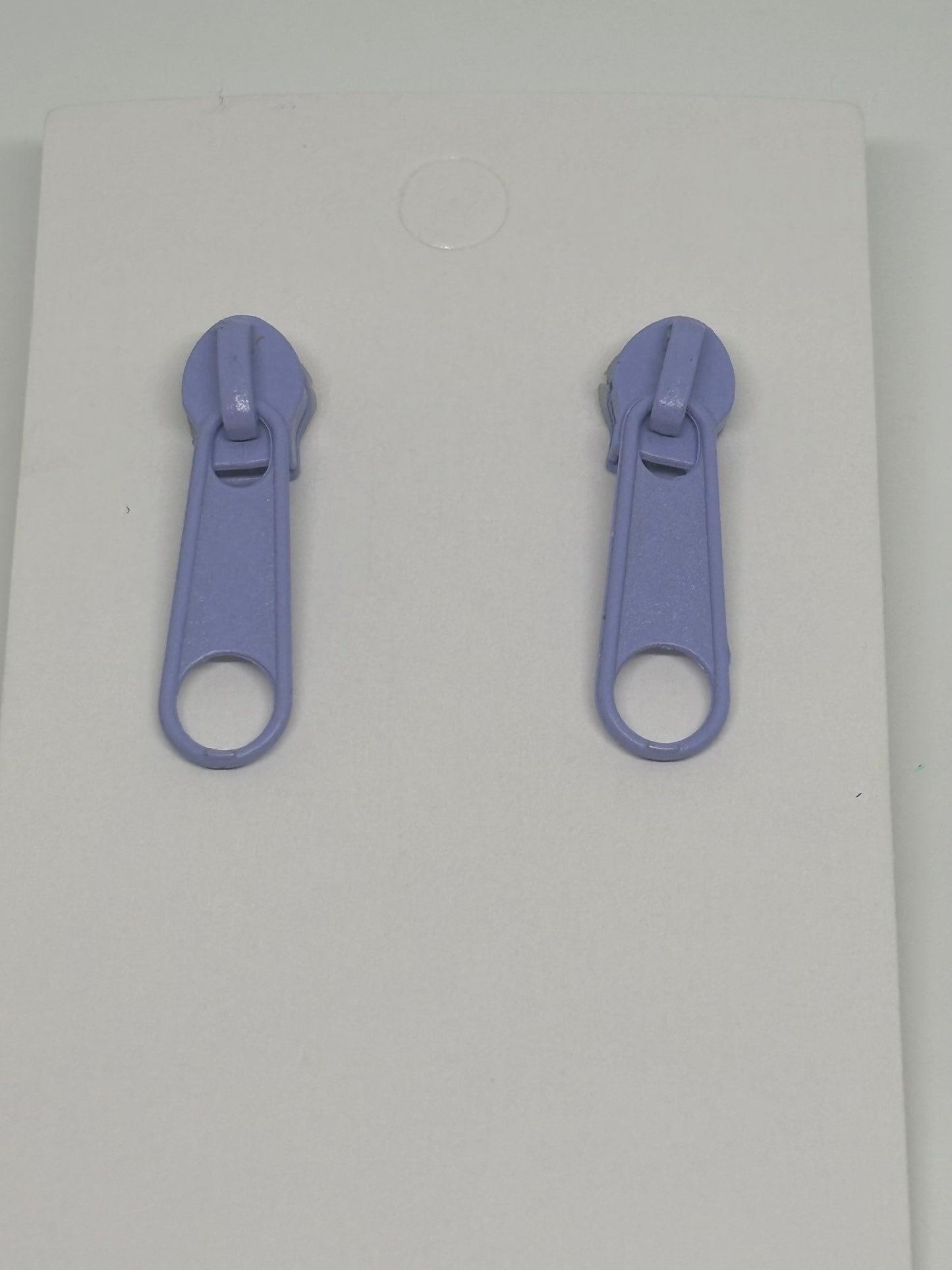 Lilac zipper earrings