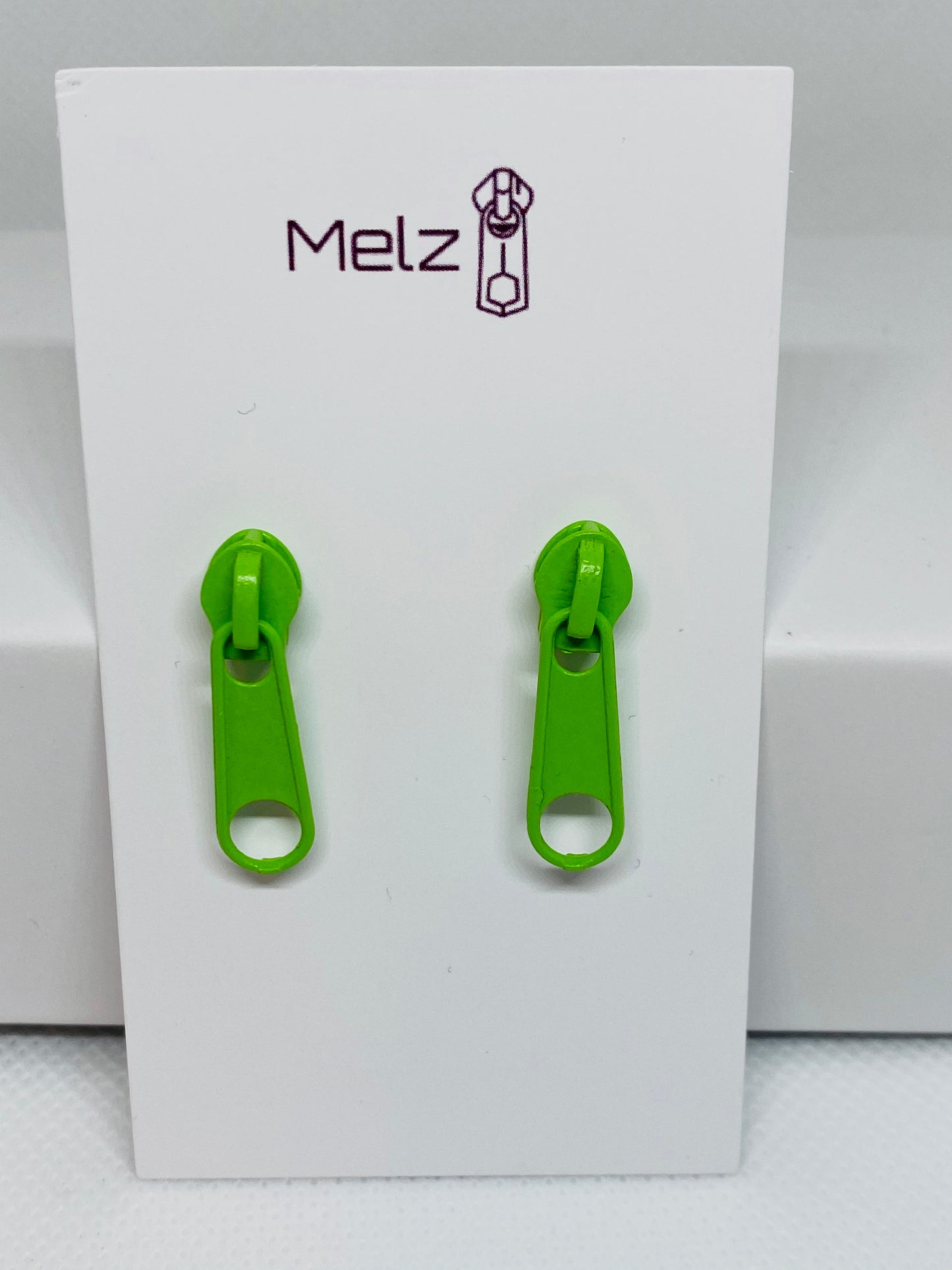 Lime Green zipper earrings