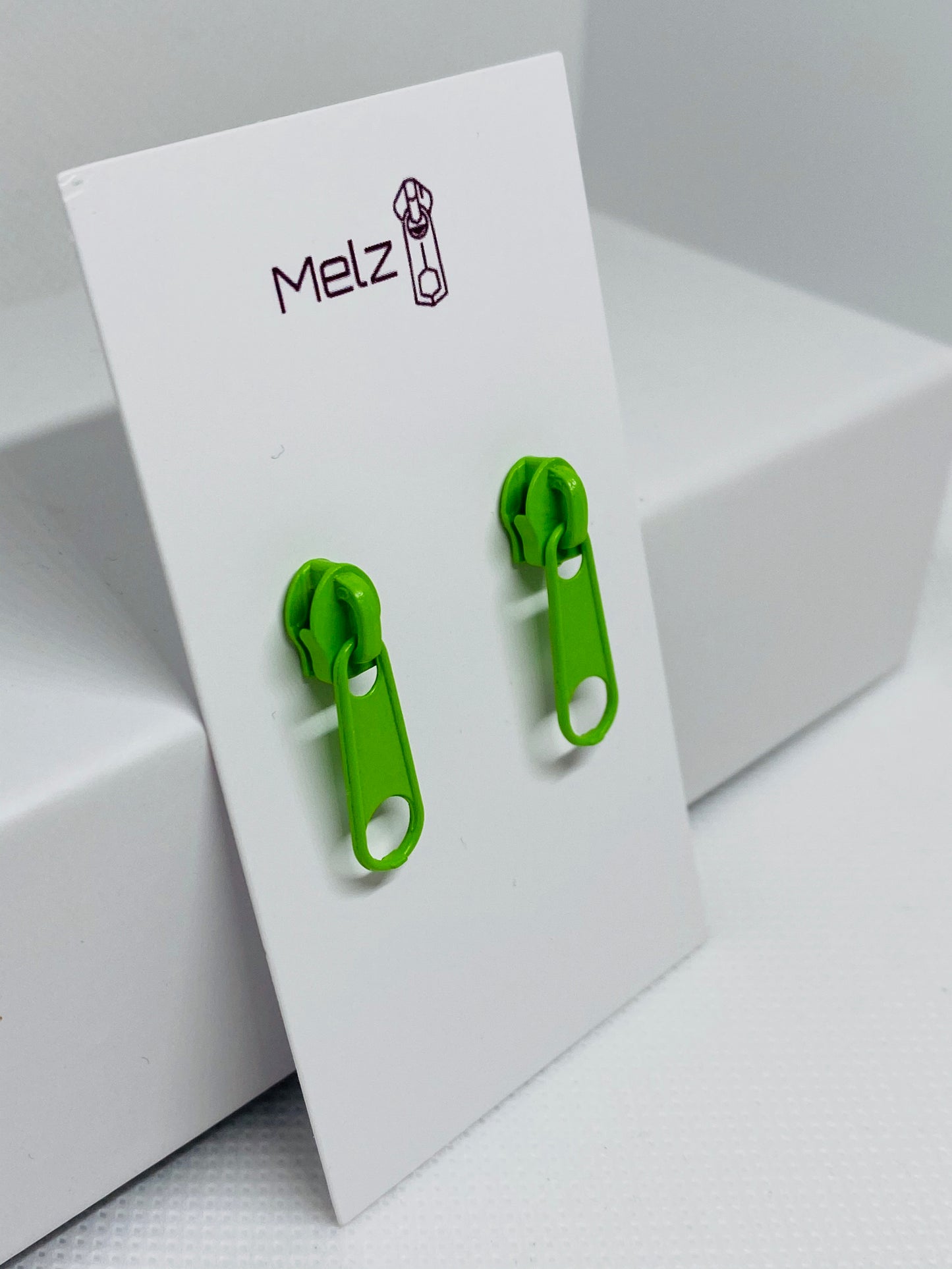 Lime Green zipper earrings