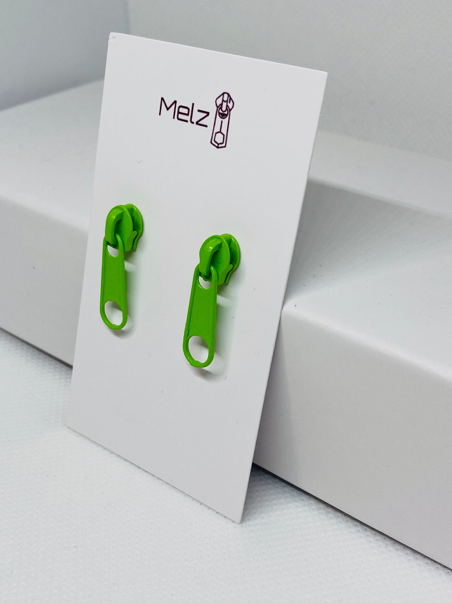 Lime Green zipper earrings