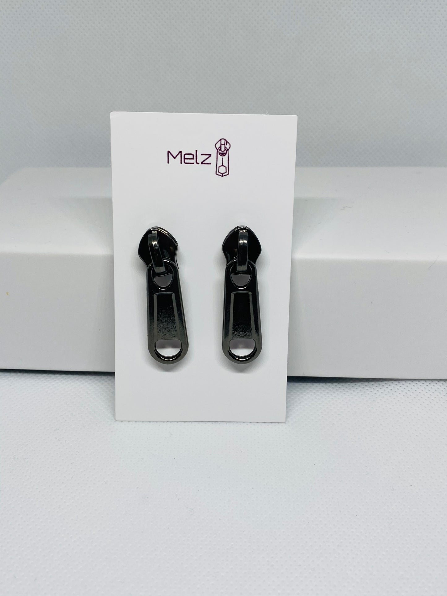 Gun Metal Zipper Earrings