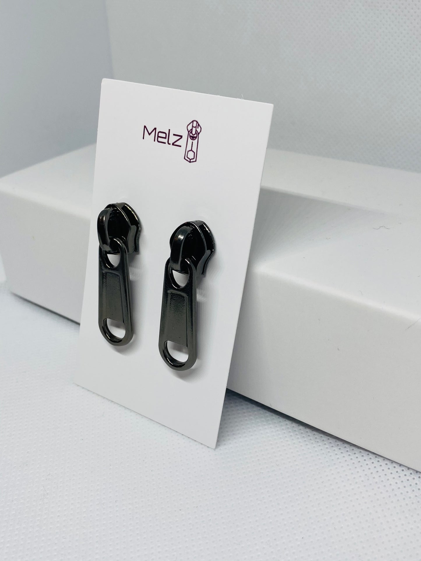 Gun Metal Zipper Earrings