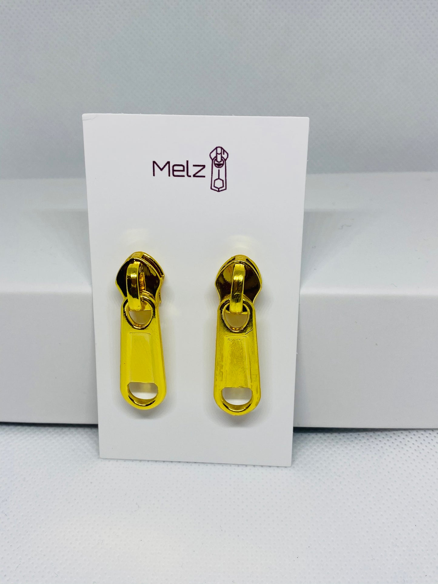 Bright Gold Zipper Earrings