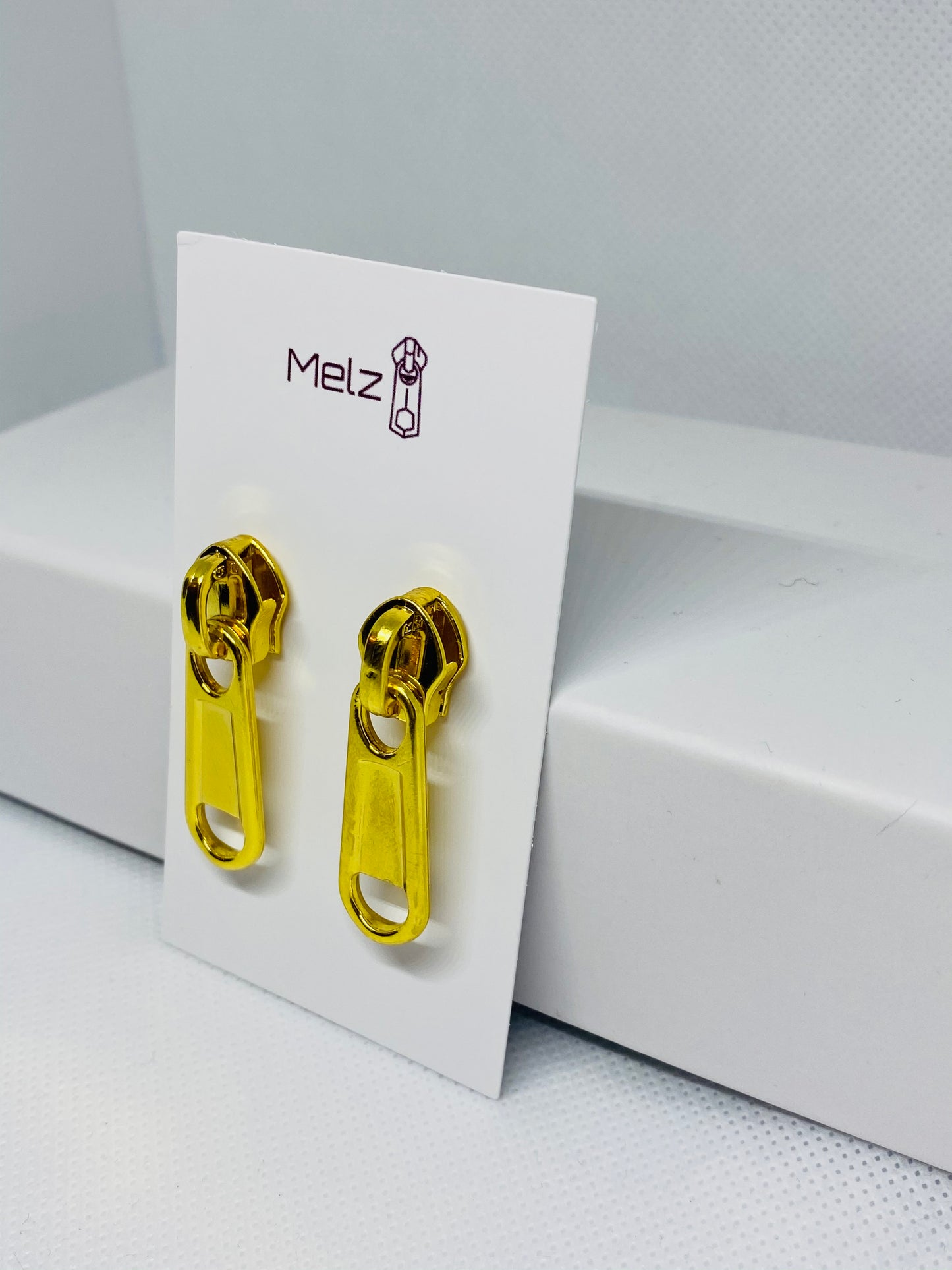 Bright Gold Zipper Earrings