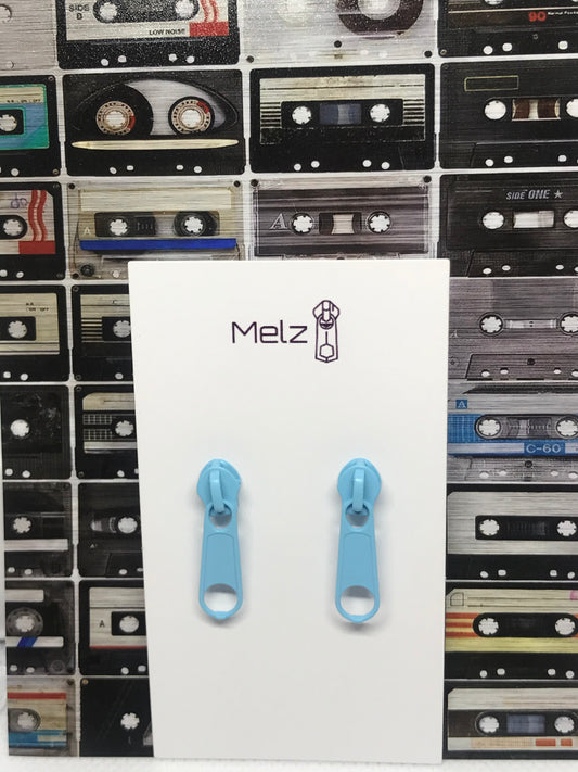 Baby Blue zipper earrings